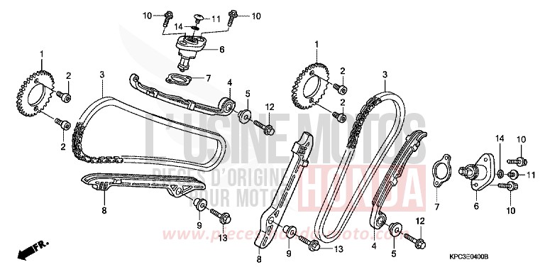 CAM CHAIN/TENSIONER for Varadero 125 MOODY BLUE METALLIC (PB296) from 2001
